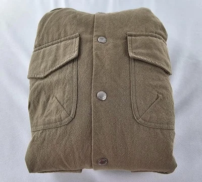 Urban Outfitters BDG Jacket Men Large Beige Snap Hooded Quilted Chore Coat - Image 1 of 4