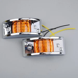 2x Amber LED Fender Clearance Light Oval Trailer Truck Side Marker Light JT - Picture 1 of 5