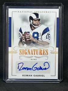 2017 Panini National Treasures Signatures Gold /10 Roman Gabriel #S-RGL Auto B8 - Picture 1 of 2