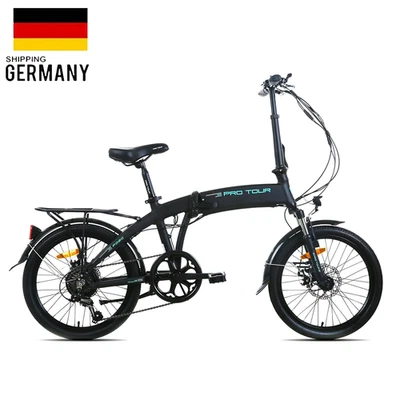 20 Zoll Klapprad 250W 9 Geschwindigkeit Faltrad Mini Stadtfahrrad Schwarz Neu - Bild 1 von 4