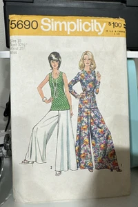 FREE SHIP! 5690 Simplicity Size 10 Sewing Pattern Misses 1970s - Picture 1 of 2