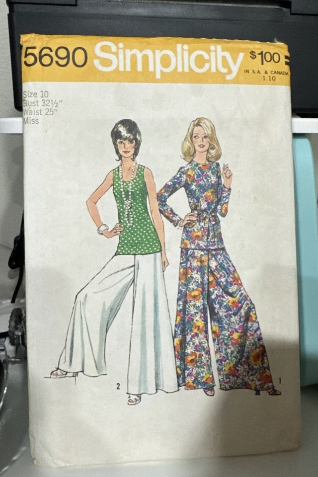 FREE SHIP! 5690 Simplicity Size 10 Sewing Pattern Misses 1970s - Image 1 of 2