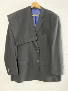 Nautica Mens 2 Piece Suit Poly Blend Black 2 Btn 50R Flat Fronts 45” Waist - Picture 1 of 24