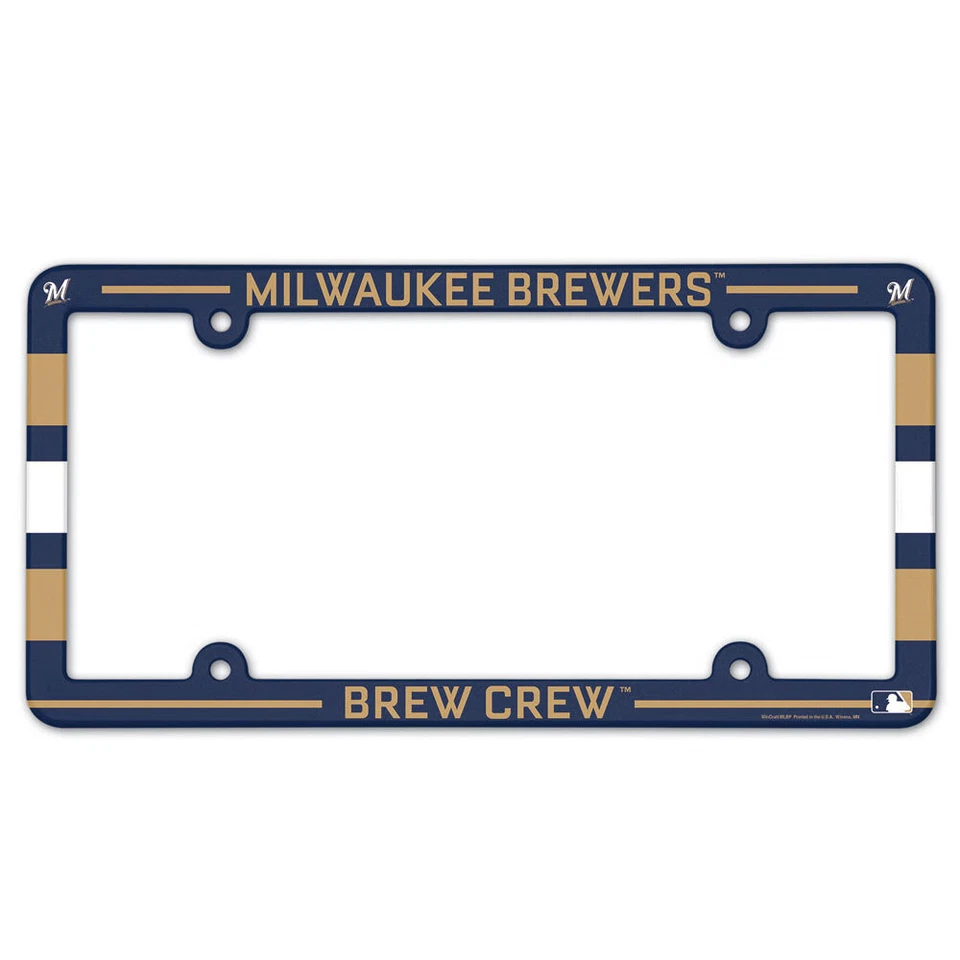 Milwaukee Brewers License Plate Frame Plastic Full Color Style - Image 1 of 1