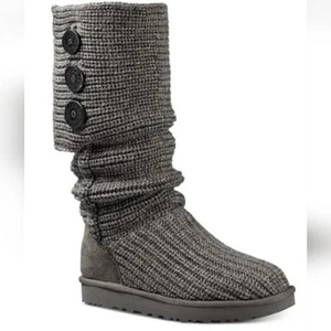 UGG Australia 5819 Damen-Winterschuhe kuschelige Strick Cardi II geknöpfte Stiefel Größe 9 - Bild 1 von 10
