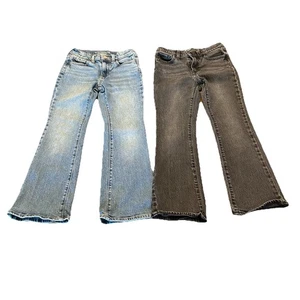 2er Set Old Navy Mädchen High Rise Schlagjeans Größe 10 Black Wash Medium Wash - Bild 1 von 7