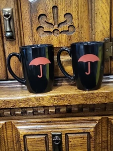 The Travelers Insurance Umbrella Coffee Mug Cup BLACK 2 Large Mugs - Picture 1 of 6