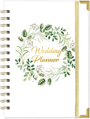 Organizador planificador de bodas de tapa dura con pestañas, bolsillos, pegatinas y notas Foto 1 de 4