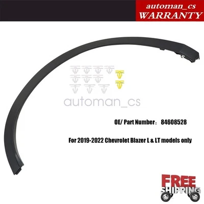 Se adapta a Chevrolet Blazer 2019-2022 moldura de apertura de rueda trasera lado derecho negro EE. UU. Foto 1 de 4