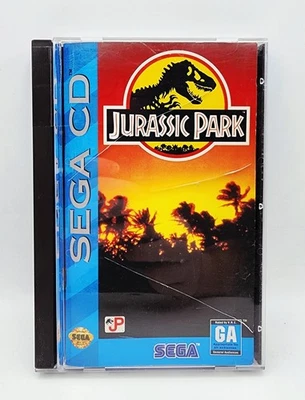 Jurassic Park (Sega CD, 1993) CIB W/ Reg Card Polished Disc Cracked Case  - Image 1 of 4