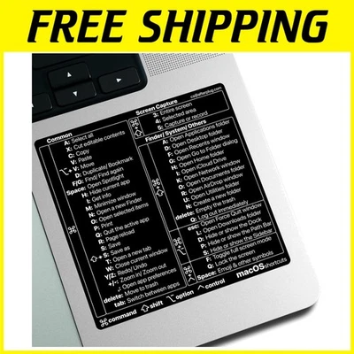 50+ Shortcuts for MacBook Pro & Air, Vinyl Sticker - Image 1 of 4