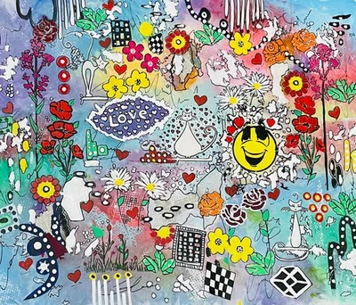 Large Original Abstract Acrylic & Mixed Media Painting on Canvas Modern Wall Art - Bild 1 von 4