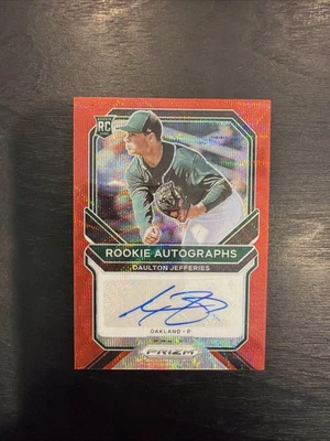 2021 Panini Prizm Daulton Jefferies Red Wave  Auto RC 25/75 A’s - Image 1 of 2