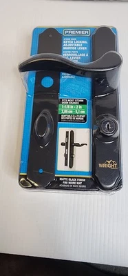 Wright Premier VMT115MB Storm Screen Door Keyed Locking Mortise Lever, Black NEW - Image 1 of 4
