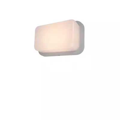 LUTEC Coastal Hatteras White Outdoor Integrated LED Bulkhead Wall Lantern - Image 1 of 4