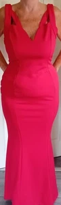 Jessica Wright Long Red Dress Bodycon Strappy Size 12 - Picture 1 of 8