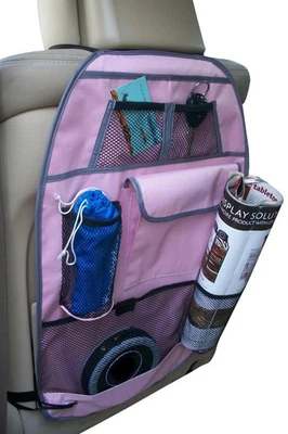 Rückenlehnenschutz Auto Kinder Rücksitzschoner Tasche 7 Fächer Getränkehalter - Bild 1 von 4