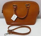 New w/tag I Medici Firenze Brown Leather Women's Satchel Bag + Detachable Strap