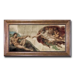 Bronze Framed Creation of Adam by Michelangelo Canvas Art (12 in x 20 in Framed) - Picture 1 of 1