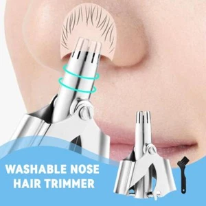 Cortador de pelo de nariz manual con cepillo de cuidado y limpieza, Z5R3 U8W7 lavable W1 Y1D8 - Imagen 1 de 20