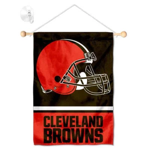 Cleveland Browns Mini Window Banner Hanging with Suction Cup - Picture 1 of 6
