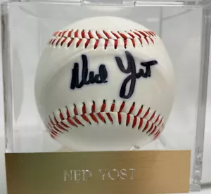Ned Yost Catcher Manager Milwaukee Brewers KC Royals signierter Baseball MLB - Bild 1 von 3