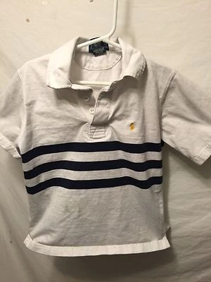 Polo niño talla 6 rayas blancas lavado normal S/S Foto 1 de 2