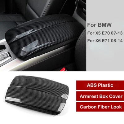 2 peças/conjunto apoio de braço central caixa tampa acabamento para BMW X5 E70 2007-13 / X6 E71 2008-2014 - Imagem 1 de 4