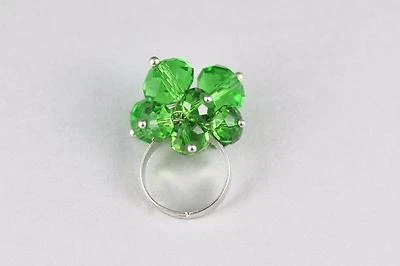 Anillo de cuentas facetado cuentas colgantes anillo de cóctel grande anillo de declaración ajustable Foto 1 de 4