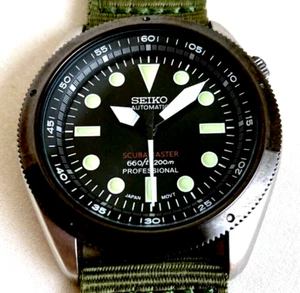 MOD Seiko SSA Ion Khaki DLC Bell Pilot Flieger SPORK Diver UFO Combat Milsub - Picture 1 of 16