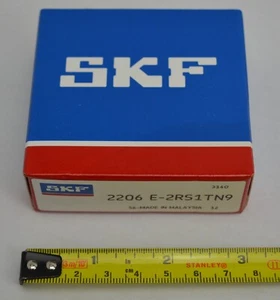 Rodamiento de bolas de doble fila autoalineante SKF 2206 E-2RS1TN9 OD 62 mm ID 30 mm W 20 mm - Imagen 1 de 3