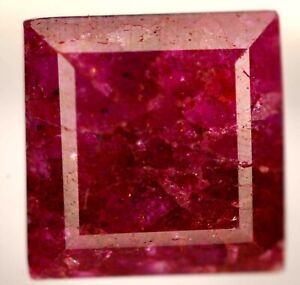 6.10 Ct Natural Utah Pink Red Bixbite Beryl Square Certified Top Quality Gem