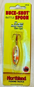 Northland Fishing BUCK-SHOT® RATTLE SPOON, 1/4 oz., Super-Glo-Chub, BRS4-24 - Picture 1 of 2