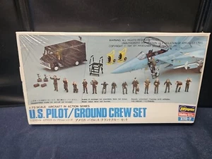 Hasegawa U.S. Pilot & Ground Crew Set 1/72 Scale Plastic Kit NEW SEALED - Picture 1 of 6