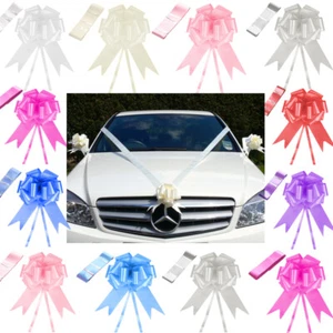 TtS Wedding Car Decoration Kit 7m Poly Ribbon & 1 Large Bows and 7 Metres Ribbon - Picture 1 of 22