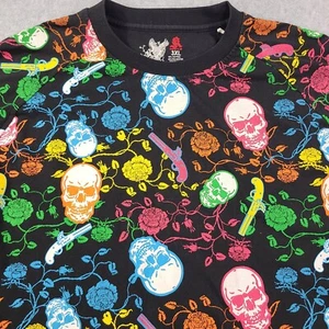 Kandi Floating Skulls Ringer Tee Mens 3XL SS All Over Print Bright Heavy T-Shirt - Picture 1 of 17