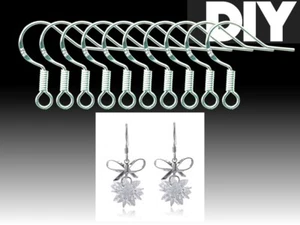 925 Stamped Silver Coated Earring Fish Hooks Jewellery Making Learner Findings - Picture 1 of 24