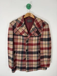 Vintage Pendleton Topster Blazer Sakko Schurwolle 50er Jahre Gr. L braun orange kariert - Bild 1 von 5