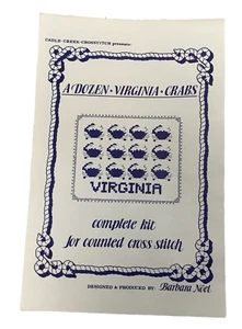 Kit punti croce granchio completo una dozzina di granchi Virginia crostaceans 5x7"" NOS - Foto 1 di 4