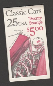 US 2381-2385 2385a BK164 Classic Cars 25c booklet 20 MNH 1988 - Picture 1 of 2