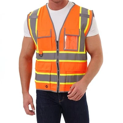 High Visibility 9 pockets Reflective Safety Vest,Hi Vis 5X-Large Orange - Image 1 of 4