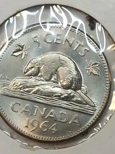 Moneda de 5 centavos Canadá 1964 sin circular - Imagen 1 de 3
