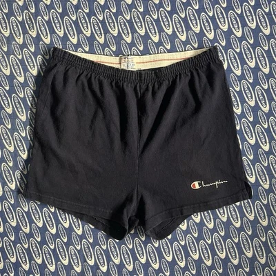 Vintage 80s Champion Drab Shorts Atheltic Navy Blue Size Medium 100% Cotton - Image 1 of 4