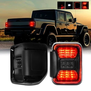For Jeep Gladiator JT 2019-2025 Pair Smoke Led Tail Lights Turn Replace Halogen - Picture 1 of 16