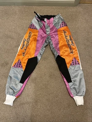 Scott Leathers Retro Orange & Pink Motorcycle Riding Trousers Size 32W - Image 1 of 4