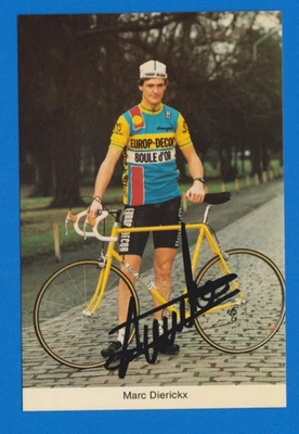 CYCLISME carte cycliste MARC DIERICKX équipe EUROP DECOR BOULE D'OR 1984 Signée - Photo 1/2
