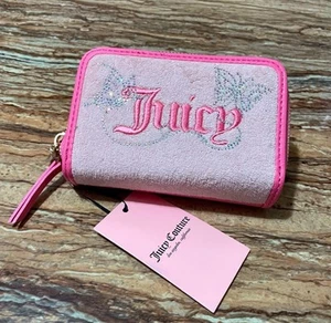 Juicy Couture Wallet Light Pink Terry Cloth Logo Handbag Cardholder Wallet - Picture 1 of 8