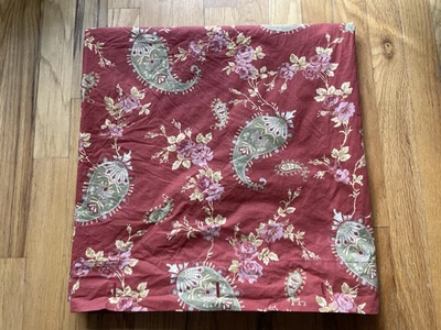 Cortina de chuveiro Pottery Barn FLORENCE ferrugem paisley com rosas 70x70 algodão -EUC - Imagem 1 de 4