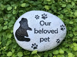 Miniature FAIRY GARDEN ~ Our Beloved PET Memorial CAT Stone Sign ~ Buy 3 Save $6 - Picture 1 of 2