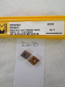 5 NEW KENNAMETAL CPMT 3251LF CARBIDE INSERTS  09 T3 04LF. GR: KC9125. USA{D670} - Picture 1 of 2